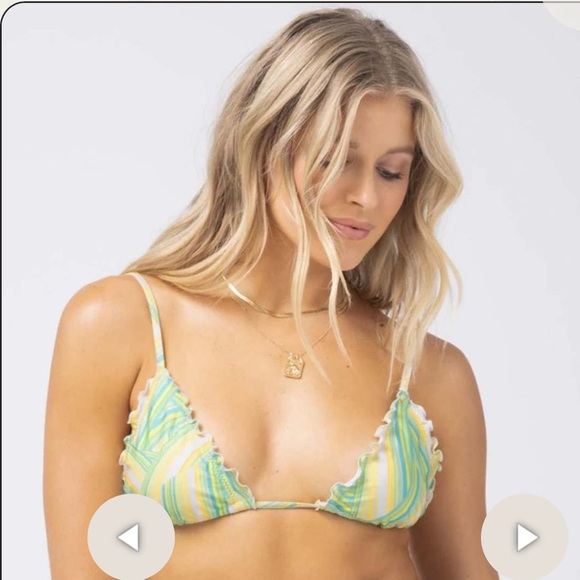 L*Space Maggie Frenchi Bikini Top Size Large NEW in Over The Rainbow Green - Picture 10 of 10